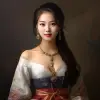 穿着迷你裙的美丽的韩国公主