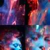 dissolution of spirit, art photography, psychedelic double exposure, close up, medium format, cosmic, nature, neon, covered in luminous projections, spectral refractions, Erik Madigan Heck  --ar  5:11