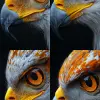 单鹰眼特写照片，正面角度--ar 9：16 --s 750