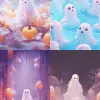 万圣节的共鸣，幽灵，可爱，梦幻，柔和的颜色，美感，8K，--AR 9：16