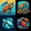 mini sea turtles, design for a tshirt, bold outline, happy