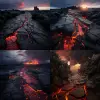 岩石，火山，裂缝，岩浆，拍摄