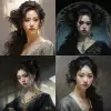 古风，中国，颓废，清冷，慵懒，黑发，黑眼圈