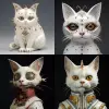 白色拟人的猫咪