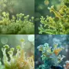 生命起源、绿色菌丝真菌、makro摄影、散景