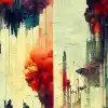 艺术是抵抗：：5层严重毛刺的水彩干花：：2二进制代码：：--AR 2：5