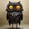 owl full body metal,steampunk,