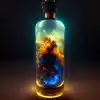 瓶子里的圣星云，辛烷渲染，虚幻引擎，3D，照片级真实感，黑烟，黄火，蓝火，绿火--ar4：5--高光