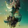 梦幻城市的超现实泡泡集群在滴水的超现实地质景观之上升起，华丽，彼得·莫尔巴赫，弗雷德·托马塞利，维克托·倪，罗杰·迪恩，--w 1152-h 2048--Upllight