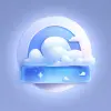 图标设计，3D，天气图标，预报，自然光，清爽的感觉，凉爽的颜色，大气的颜色，微风的颜色，现代，Daniela Uhlig，干净清爽的背景：：2 --q 2 --niji 5