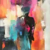 各种风格和媒介的艺术融合，创造出视觉上令人惊叹且不拘一格的艺术品。将柔和的笔触和鲜艳的色彩等印象派元素与现代抽象形式和几何形状相结合。引入一个中心人物，也许是以超现实主义的风格，周围环绕着一个超越传统观点的梦幻般的环境。使用和谐且对比鲜明的调色板，在更柔和的柔和背景下点缀大胆、富有表现力的色彩。融入混合媒体元素，例如拼贴作品、数字艺术效果或摄影纹理。构图应该是动态的、流动的，邀请观众探索现实与想象