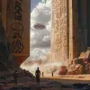 地球科学家在遥远星球上发现了古代外星考古遗址的详细场景。描绘神秘的外星文物、象形文字以及破译这个失传已久的外星文明历史的奇妙感和阴谋感