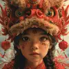 农历新年红龙，皮克斯动画风格，中国传统文化主题，错综复杂的服装，维多利亚风格的插图，欢乐的混乱，--ar 1：1 --styminster 750 --v 6