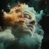 阿尔贝托·塞维索艺术，太空云层中的浮头，水墨，水墨水，水墨，宇宙空间背景，阿尔贝托·塞维索纹理，松散的绘画风格，错综复杂的细节，电影照明，辛烷渲染，8 k渲染，体积照明，宇宙，深邃的外太空，专业不祥的概念艺术，错综复杂，优雅，高度详细的数字绘画，概念艺术，流畅，尖锐的焦点，插图