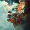 阿尔贝托·塞维索艺术，太空云层中的浮头，水墨，水墨水，水墨，宇宙空间背景，阿尔贝托·塞维索纹理，松散的绘画风格，错综复杂的细节，电影照明，辛烷渲染，8 k渲染，体积照明，宇宙，深邃的外太空，专业不祥的概念艺术，错综复杂，优雅，高度详细的数字绘画，概念艺术，流畅，尖锐的焦点，插图