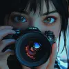 一个人拿着相机的特写镜头，卡诺内前的真实感画作，cgsociety，计算机艺术，ilya kuvshinov，动漫美学，艺术站高清