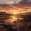 日落时的撒哈拉景观，4k超现实主义，作者：Anton Gorlin，艺术站趋势，清晰的焦点，工作室照片，复杂的细节，高度详细，作者：格雷格·鲁特科斯基 