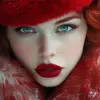 女人，冬天，毛皮，美丽，Una señorita滑稽复古与cabello颜色rojo cereza con labios rojos re femenina que me inspired a conectar con mi feminidad con ozos de Color oscuros delicada，浪漫小说，que me inspired a conectar con mi fem