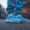 鞋子，荧光蓝色Nike Airmax 97，牛仔货物慢跑裤