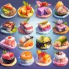 图标设计，3D，美食图标，美味，开胃光，令人垂涎欲滴的感觉，充满活力的颜色，诱人的颜色，诱人的颜色，美味，克雷格·戴维森，干净而充满活力的背景：：2 --q 2 --niji 5
