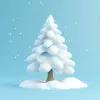 蓝色背景下的白雪皑皑的圣诞树早午餐，创新页面设计风格，duy huynh，zbrush，白色背景，动画GIF，konica big mini，柔和圆润的形式--原始风格--s 150