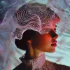 法国艺术家Laura ghali，超现实时尚摄影风格，柯达Vision 2 500 t，未来主义动态运动，编织/穿孔，毁容形式，海朋克，柯达ektachrome