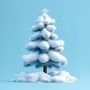 蓝色背景下的白雪皑皑的圣诞树早午餐，创新页面设计风格，duy huynh，zbrush，白色背景，动画GIF，konica big mini，柔和圆润的形式--原始风格--s 150