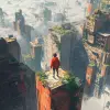 Crumbing City、虚幻引擎、greg rutkowski、loish、rhads、beeple、makoto shinkai和lois van baarle、ilya kuvshinov、rossdraw、tom bagshaw、Thomonse mucha、全球照明、详细而复杂的环境