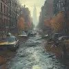 人类陨落100年后的纽约市，独居，后世界末日，照片逼真--风格原始--styleston 750
