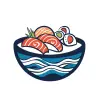 寿司店的日式标志，蓝浪生鱼片碗--s 50