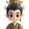 3D艺术，全正面肖像，穿着中国传统服装的黑发中国男孩，守护精灵，白色背景，粘土风格，MIXER