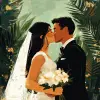 婚礼情侣插图，接吻，马丁·施瓦茨的风格，-ar 2：3 --原始风格