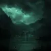 深绿色景观体现了心理学和操纵元素，绿色和黑色之间的强烈对比，笼罩在黑暗、阴雨的氛围中，传达悲伤、8 k、超现实、戏剧性的灯光。