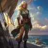 女精灵海盗，dND，全身，照片逼真