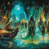  月光之夜令人难以置信的超详细未来城市景观，以经典油画的风格，高角度，非常特写，精心平衡的构图，场景深度，未来伦敦的灵感，大量的漫反射光，背光，光滑的油漆过渡，表面的反射，辛烷渲染，最高质量，高质量纹理，高细节，令人难以置信的超详细夜间城市景观，神秘的天空和氛围、月光、高角度、非常特写、精心平衡的构图、场景深度、来自未来的灵感、来自最好的现代风景画家的灵感、大量的漫光、背光、光滑的油漆过渡、表面上