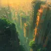 Crumbing City、虚幻引擎、greg rutkowski、loish、rhads、beeple、makoto shinkai和lois van baarle、ilya kuvshinov、rossdraw、tom bagshaw、Thomonse mucha、全球照明、详细而复杂的环境