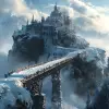 超现实、幻想、另一个世界、风景、冬天、艺术站趋势、清晰的焦点、工作室照片、复杂的细节、高度详细，作者：格雷格·鲁特科斯基
