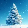 蓝色背景下的白雪皑皑的圣诞树早午餐，创新页面设计风格，duy huynh，zbrush，白色背景，动画GIF，konica big mini，柔和圆润的形式--原始风格--s 150