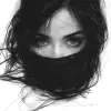 一幅画，一个长发遮住脸的女孩，采用oliver wetter、paul hedley的风格，波浪形，单哈，高分辨率，插图--ar 77：78 --styminster 750 --v 6