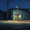 
oil painting of an empty street corner at night, with low wall and blue painted walls with signs in the style of Edward Hopper


--ar
 64:51

--v
 5.2