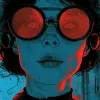 一件关于一个女人的艺术品，风格为Jamie Hewlett、Hirohiko Araki、piratepunk、emerico imre toth、天蓝、DC漫画、rollei prego 90 --ar 104：77 --s 250 --v 6.0 --风格原始
