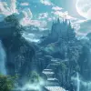 3d fantasy world with magical castle, clouds and waterfalls, stairs to the moon , trees, photo realistic, high resolution, hyper detailed photography, --ar 3:2 --v 6.0