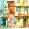 watercolor an animated portrayal of daily life --ar 3:2 --v 6.0