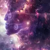 星际虚空史诗：造物主是一位面容充满银河系的神，仅凭一个手势就创造了天体，与毁灭者形成鲜明对比，毁灭者的脸是一张充满信息的画布，导致恒星熄灭。他们的冲突是宇宙力量的戏剧性展示，星系在他们的战斗中出现和消失-v6.0-风格原始-ar 16：9
