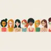 来自世界各地的女孩标志--v 6.0 --ar 7：4