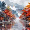 京都，徒步旅行日本，hinchel风格，villagecore，受漫画影响，精神共鸣，高品质，约翰萨尔米宁，多层--ar 2：1 --styleum 750 --v 6