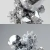 原子金属3D建模，丹尼尔·利贝斯金（Daniel libeskind）风格，逼真的超详细渲染，晶体和地质形态，银色和灰色，大胆的纹理，镜像领域，超现实细节--ar 59：128