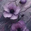 花茎上的水滴的超现实主义绘画，超现实主义风格，毕加索，融化，材料交织，浅银色和浅紫，错综复杂的分层--ar 1：2 --styminster 750 --v 6