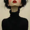 漫画铅笔画，可爱的女人，20多岁，彩色铅笔，街头漫画艺术家的风格，滑稽可笑，夸张的特征，白色背景--混乱50 --ar 1：2 --styleston 750