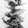 超现实主义纹身设计，超级简单、抽象、流畅的流水，--ar 1：2 --styminster 750 --v 6